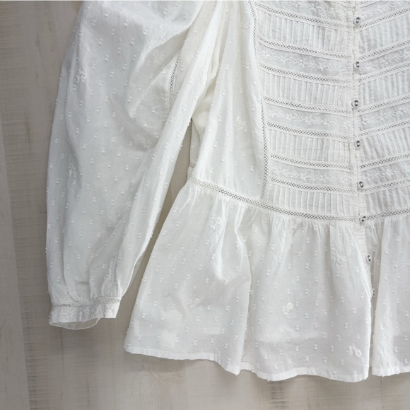 FOREVER THAT GIRL x Anthropologie verushka white embroidered peasant blouse top - Picture 6 of 12
